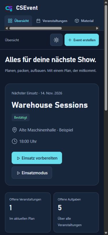 CSEvent: aktuelle Appansicht